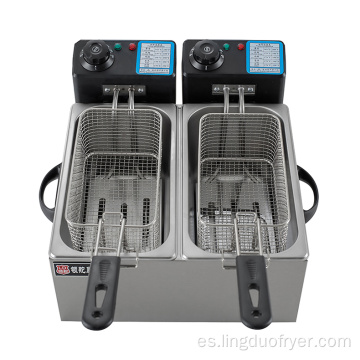 equipo de cocina compacto 4L dual cilindro freidora eléctrica